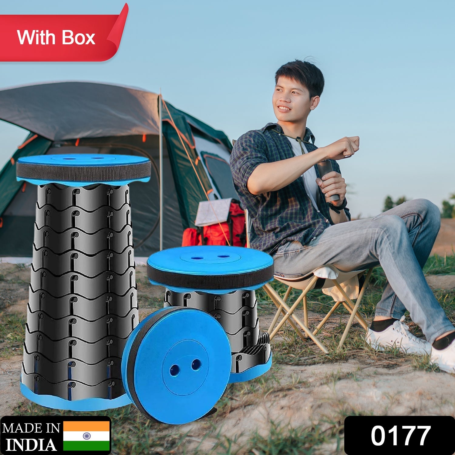 0177 Retractable Folding Stools Portable Lightweight for Indoor and Outdoor Travel, Fishing, Camping, Garden Use DeoDap 0177 Retractable Folding Stools Portable Lightweight for Indoor and Outdoor Travel, Fishing, Camping, Garden Use DeoDap